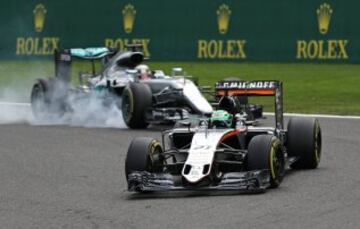 Nico Hulkenberg y Lewis Hamilton.