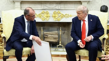 Reunión del presidente Donald Trump con el canciller alemán Friedrich Merz en la Oficina Oval de la Casa Blanca.