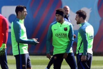 Luis Suárez, Neymar y Leo Messi.