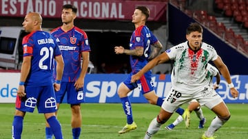 Futbol, Universidad de Chile vs Palestino.
Primera fase, Copa Sudamericana 2026.
El jugador de Palestino Nelson Da Silva, derecha, celebra tras marcar un gol contra Universidad de Chile durante el partido de primera fase de la Copa Sudamericana disputado en el estadio Nacional de Santiago, Chile.
04/03/2026
Andres Pina/Photosport
Football, Universidad de Chile vs Palestino.
First phase, 2026 Copa Sudamericana Championship.
Palestino player Nelson Da Silva, right, celebrates after scoring against Universidad de Chile during a Copa Sudamericana Championship first phase match at Nacional stadium in Santiago, Chile.
04/03/2026
Andres Pina/Photosport