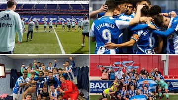 Mosaico de Espa&ntilde;a, RCDE Stadium y Espanyol.