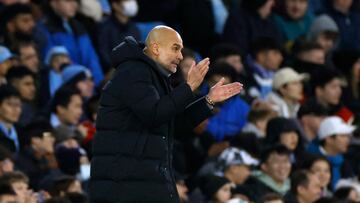 Soccer Football - FA Cup Third Round - Manchester City v Chelsea - Etihad Stadium, Manchester, Britain - January 8, 2023 Manchester City manager Pep Guardiola reacts Action Images via Reuters/Jason Cairnduff