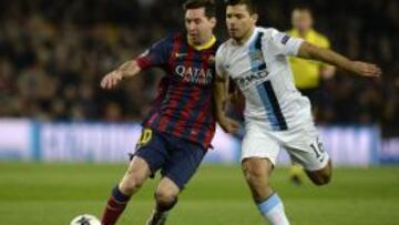 Messi y Agüero, en el cruce del pasado año.