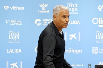 Sergio Pellicer, en la sala de prensa de La Rosaleda.