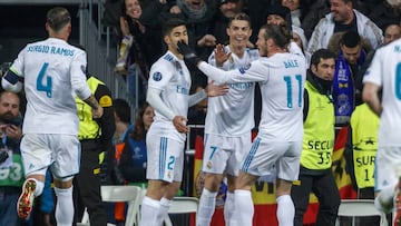 Cristiano Ronaldo, celebrando su segundo gol al PSG.