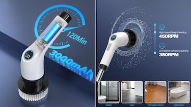 Evita dolores de espalda con este cepillo eléctrico de limpieza para el hogar