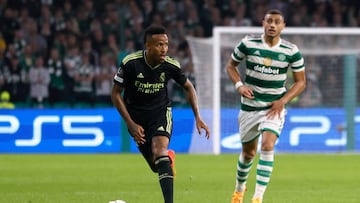 Militao, en el partido frente al Celtic de Champions League.