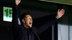 Simeone, celebrando la victoria del Atl&eacute;tico en Tallin.