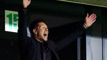 Simeone, celebrando la victoria del Atl&eacute;tico en Tallin.