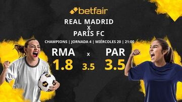 Real Madrid CF Femenino vs. París FC Femenino: horario, TV, estadísticas, clasificación y pronósticos