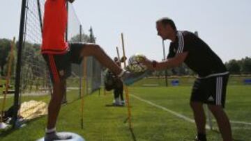 Intenso trabajo en Austria. André Gomes no perdonó ni una mañana ni una tarde de trabajo en Salzburgo con los fisioterapeutas.