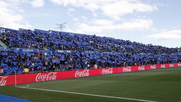 Grada del Coliseum en el partido del Getafe ante el Atlético.