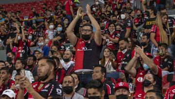 Fans o Aficion during the game Atlas vs Necaxa, corresponding to day 13 of the Torneo Clausura Grita Mexico C22 of Liga BBVA MX, at Jalisco Stadium, on April 07, 2022.
<br><br>
Fans o Aficion durante el partido Atlas vs Necaxa, correspondiente a la jornada 13 del Torneo Clausura Grita Mexico C22 de la Liga BBVA MX, en el Estadio Jalisco, el 07 de Abril de 2022.