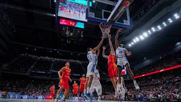 Espa&ntilde;a, durante el partido