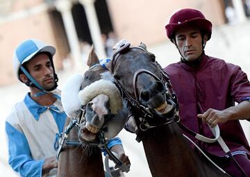 El Palio de Siena (Palio di Siena) es una carrera de caballos de origen medieval que enfrenta a los distritos de la ciudad italiana dos veces al año. La primera del año se celebra el 2 de julio (Palio di Provenzano) y la segunda el 16 de agosto (Palio del