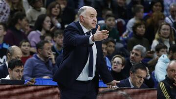 Pablo Laso, entrenador del Real Madrid, en el partido contra el Movistar Estudiantes.