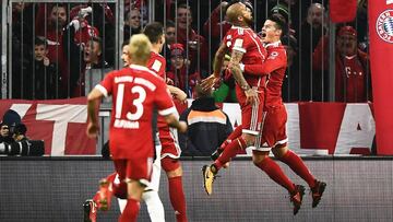 James Rodr&iacute;guez jug&oacute; todo el partido en la victoria de Bayern ante Augsburgo.