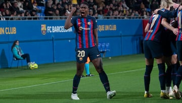 Oshoala celebra un gol.