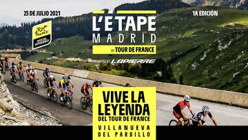 Cartel promocional de L'Étape Madrid by Tour de France presented by Lapierre, que se celebrará el próximo 25 de julio en Villanueva del Pardillo.