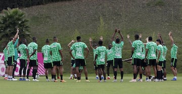 Atlético Nacional entrenó pensando en el partido frente al Independiente Medellín por la décima fecha de la Liga Águila. EL 'clásico paisa' se disputará el sábado a las 3:15 p.m. 