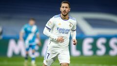 Eden Hazard of Real Madrid looks on during the spanish league, La Liga Santander, football match played between Real Madrid and Rayo Vallecano at Santiago Bernabeu stadium on November 06, 2021, in Madrid, Spain.
 AFP7 
 06/11/2021 ONLY FOR USE IN SPAIN