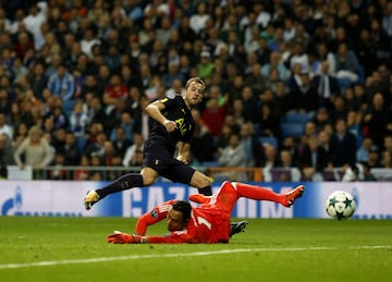 Harry Kane y Keylor Navas.