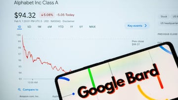 Google Alphabet Inc stock drop over US$100 billion in lost market value. On 9 February 2023 in Brussels, Belgium. (Photo by Jonathan Raa/NurPhoto via Getty Images)