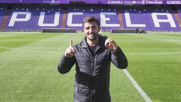 Víctor, en el estadio del Valladolid, que visita hoy al Real Madrid.