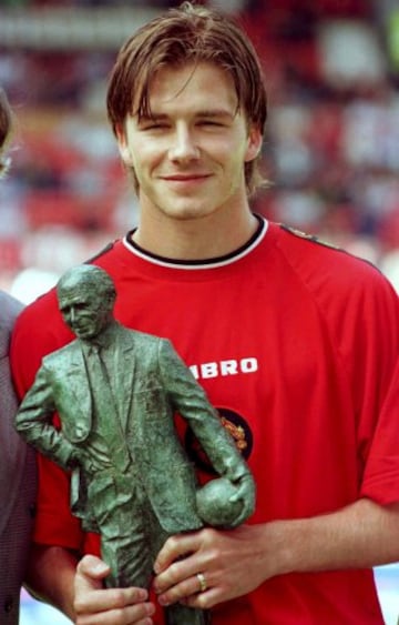 David Beckham en 1997 con el Manchester United.