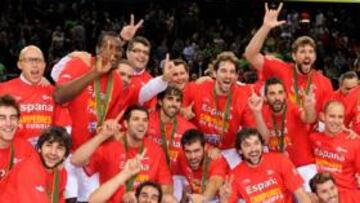 <b>CAMPEONES. </b>La Selección española ganó la medalla de oro en el Eurobasket disputado en septiembre en Lituania.