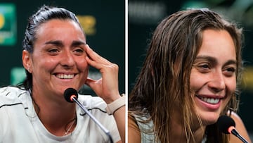 Ons Jabeur y Paula Badosa comparecen en rueda de prensa tras ganar sus partidos de cuartos de final en el WTA 1.000 de Indian Wells.