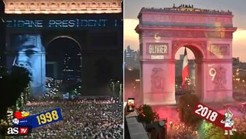 Francia de 1998 vs Francia de 2018: así celebraron el Mundial