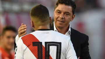 Juan Fernando Quintero y Marcelo Gallardo