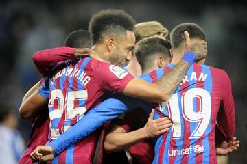 0-1. Pierre-Emerick Aubameyang celebra el primer gol.