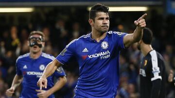 Diego Costa celebra un gol con el Chelsea.