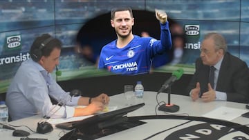 Florentino sobre el posible fichaje de Hazard: "Tengo la esperanza de que juegue aquí"