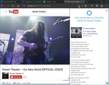 Cómo ver la letra de una canción de YouTube con Cortana y Windows 10