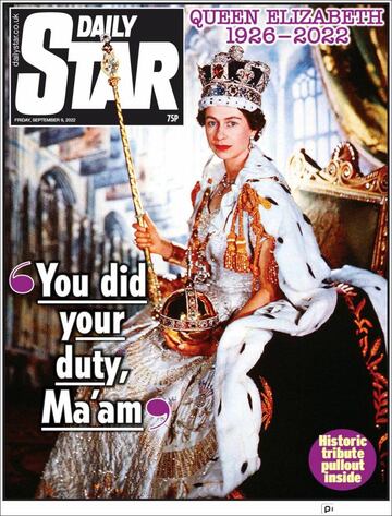 Las portadas de los diarios tras el fallecimiento de Isabel II