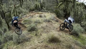 Ryan Howard & Brandon Semenuk in Carmel Valley, California riding, during the filming of "Parallel" on February 7, 2019