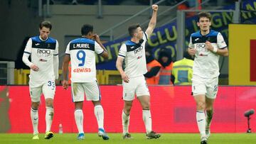 Jugadores de Atalanta celebrando un gol en Serie A.
