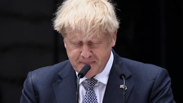 British Prime Minister Boris Johnson makes a statement at Downing Street in London, Britain, July 7, 2022. REUTERS/Henry Nicholls