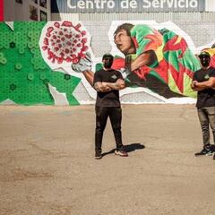 Hacen mural de Jorge Campos atajando al Coronavirus en Mexicali, Baja California