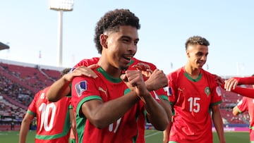 Yassine celebra su gol en el Mundial Sub-20.