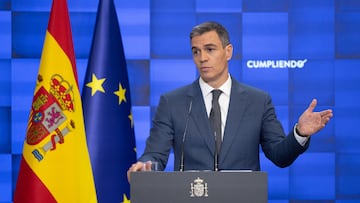 El presidente del Gobierno, Pedro Sánchez, comparece para hacer balance del curso político, en el Complejo de la Moncloa, a 31 de julio de 2024, en Madrid (España). Sánchez ha hecho el balance habitual antes del paréntesis veraniego, una práctica que se recupera, ya que el año pasado no se convocó debido a que las elecciones generales se habían celebrado el 23 de julio. La comparecencia de Pedro Sánchez tiene lugar un día después de hacerse pública su querella al juez Peinado por prevaricación.
31 JULIO 2024;MADRID;BALANCE POLÍTICO;COMPARECENCIA;PEDRO SÁNCHEZ;CURSO POLÍTICO
Eduardo Parra / Europa Press
31/07/2024