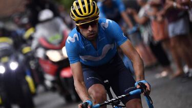 Mikel Landa, al ataque en la etapa de Prat d'Albis.