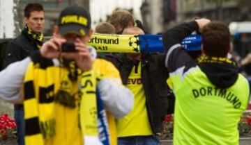 Seguidores del Borussia en las calles de Madrid