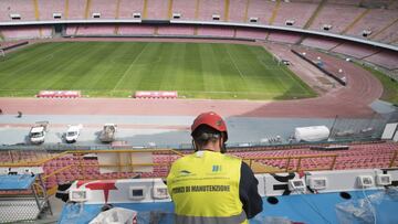 obras en el Estadio Sao Paulo de Napoles