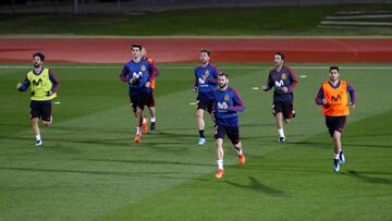 07/11/17 ENTRENAMIENTO SELECCION ESPA&Ntilde;OLA ESPA&Ntilde;A EN LA CIUDAD DEL FUTBOL EN LAS ROZAS 
 ISCO MORATA NACHO FERNANDEZ SERGIO RAMOS MARCO ASENSIO