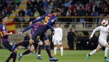 Lenglet marca el único gol del Barcelona en el campo de la Cultural Leonesa.