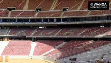 Obras en el Wanda Metropolitano: la cubierta ya est¨¢ terminada